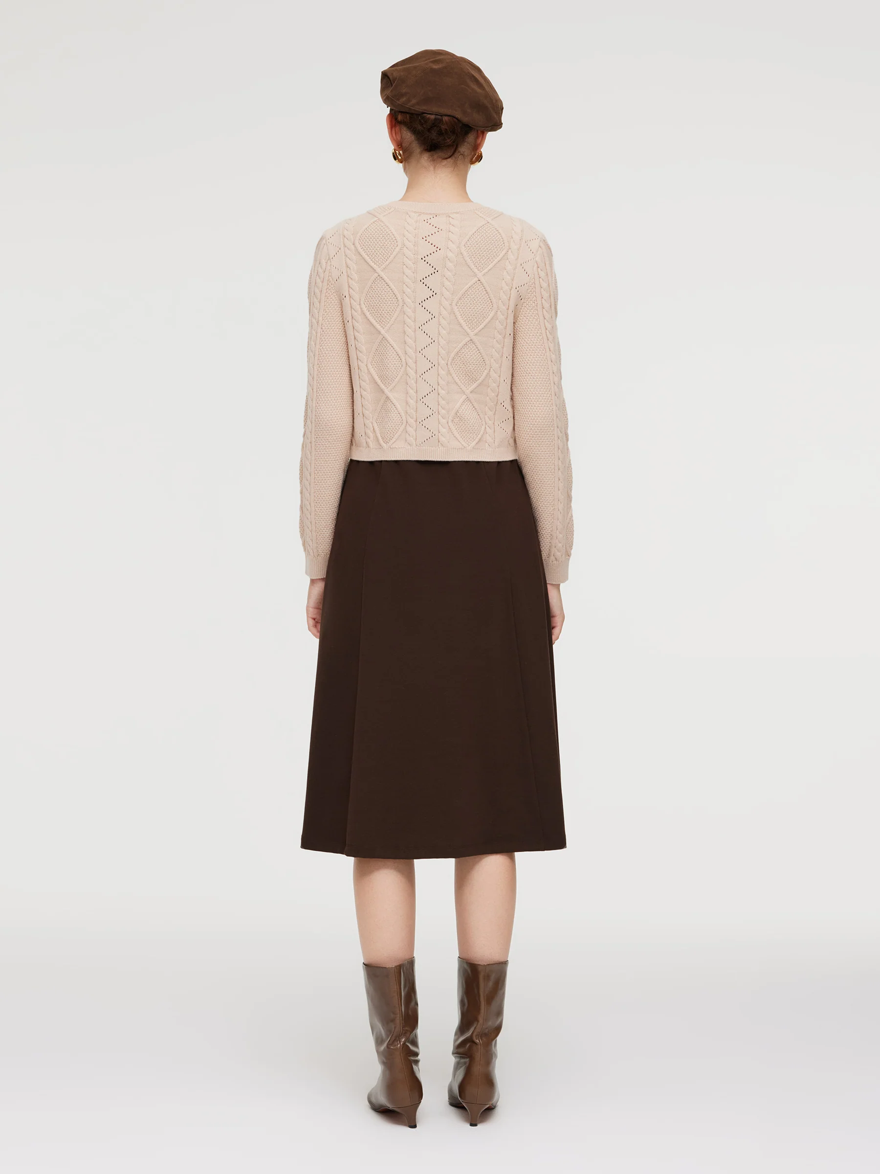 Lyocell Wool Blend Sweater And Knit Vest Dress Two-Piece Set - Image 10