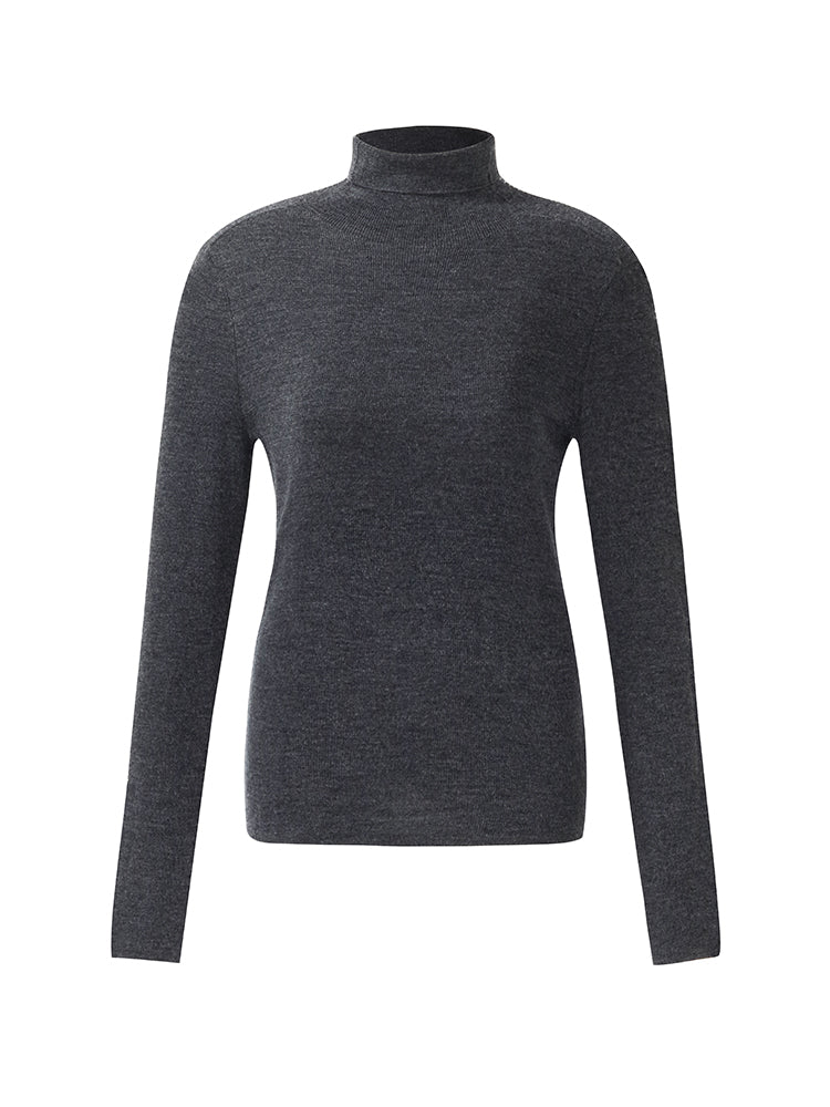 Machine Washable Wool Turtleneck Women Knit Top - Image 14