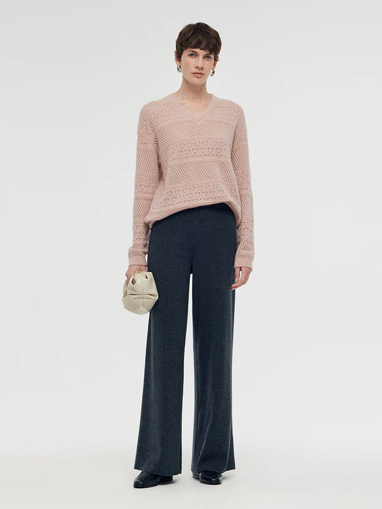 Machine Washable Wool Wide Leg Women Pants - Image 11