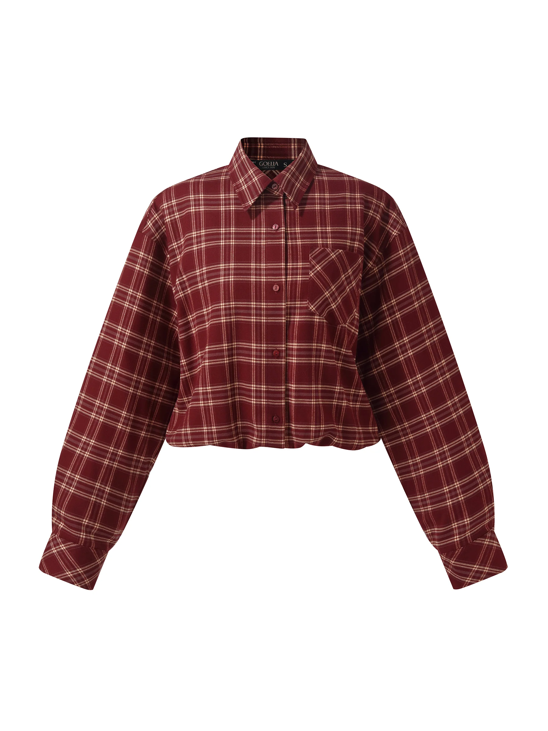 Mock Layered Plaid Women Long Sleeve Shirt - Image 6