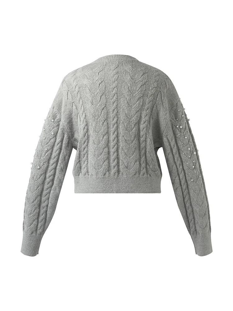 Mohair Blend Pearl Women Cardigan - Image 7