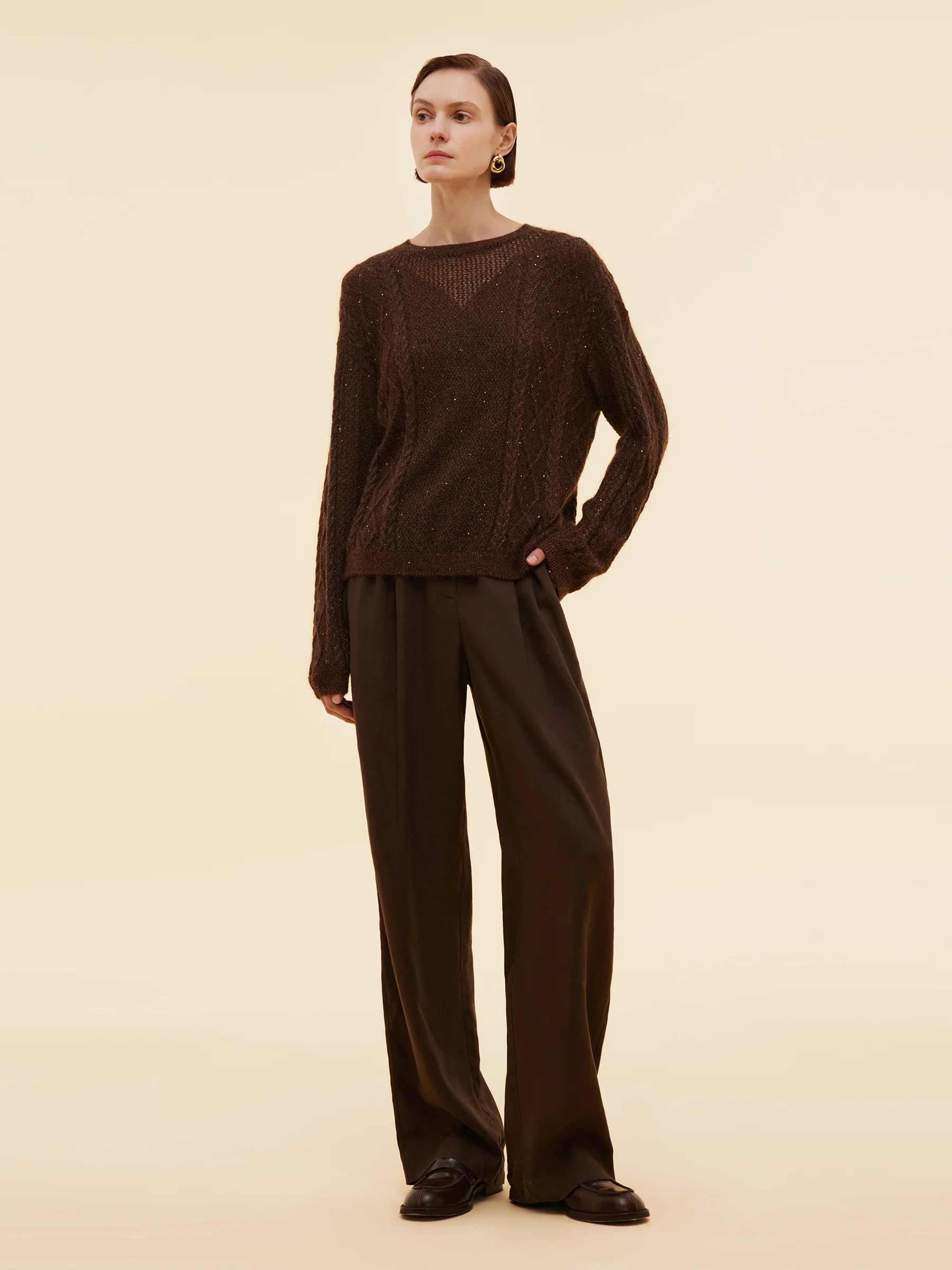 Mohair Wool Blend Sequins Women Sweater - Image 2