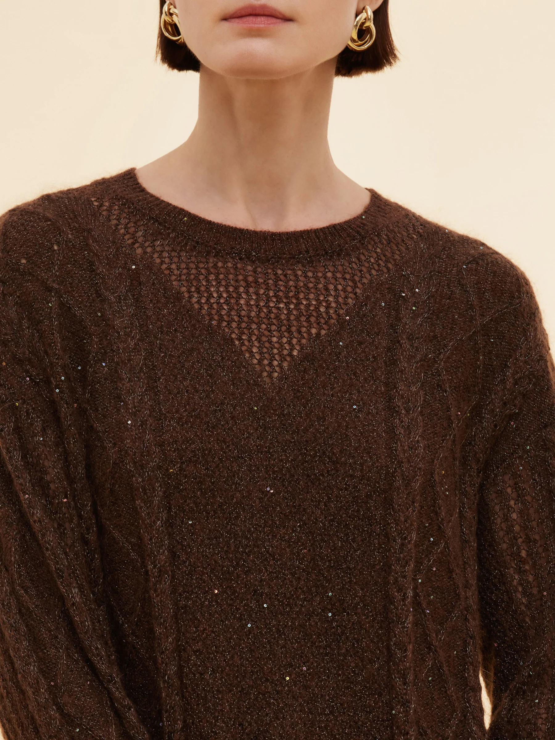 Mohair Wool Blend Sequins Women Sweater - Image 6