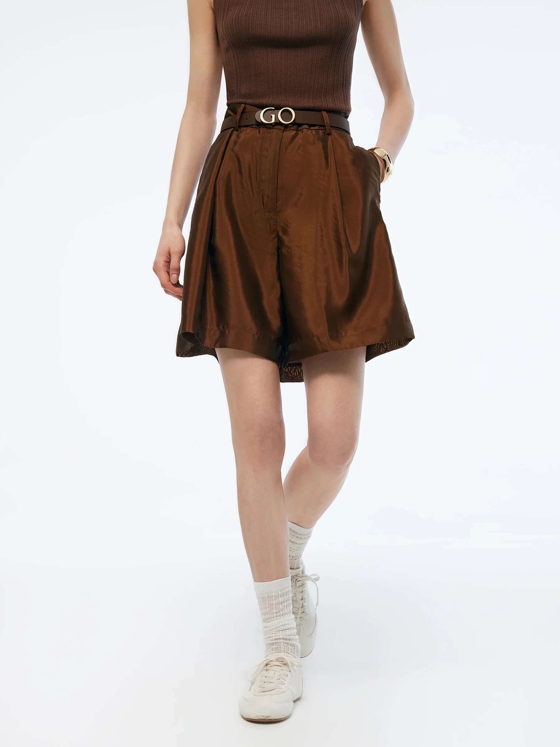 Mulberry Silk Blend Women Sheer Shorts - Image 4