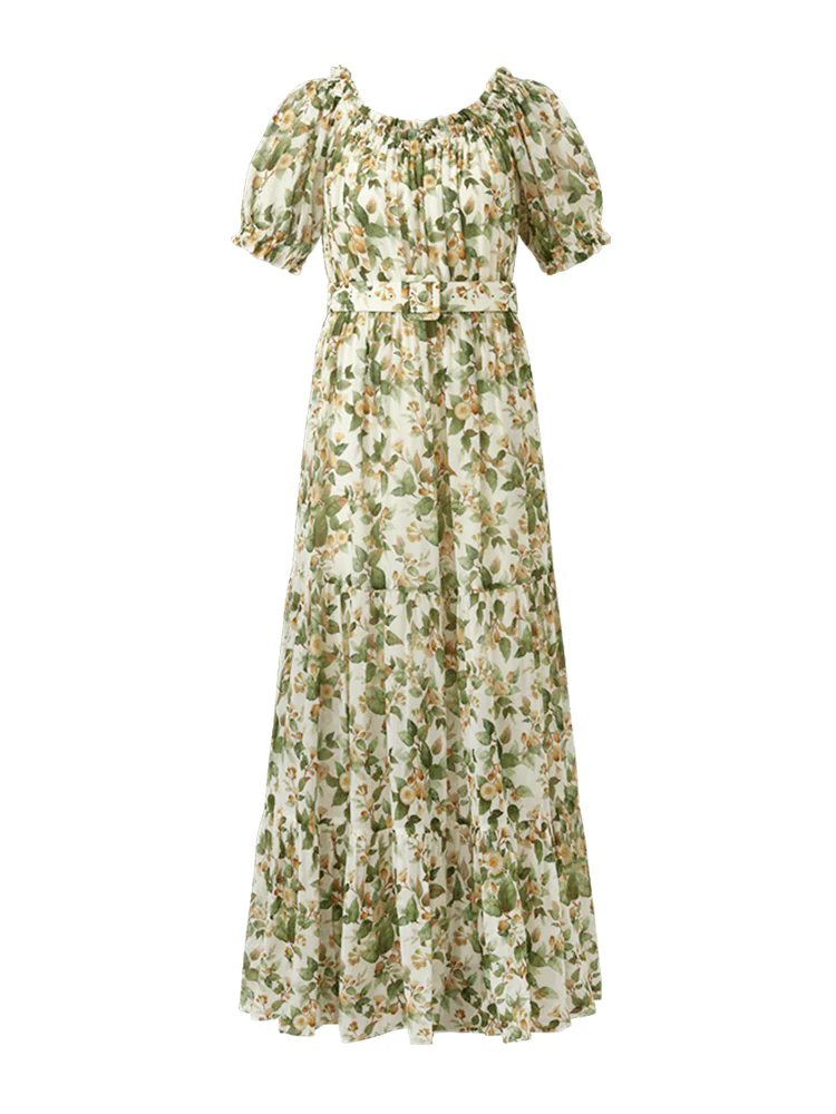 Silk Floral Print Maxi Dress - Image 8