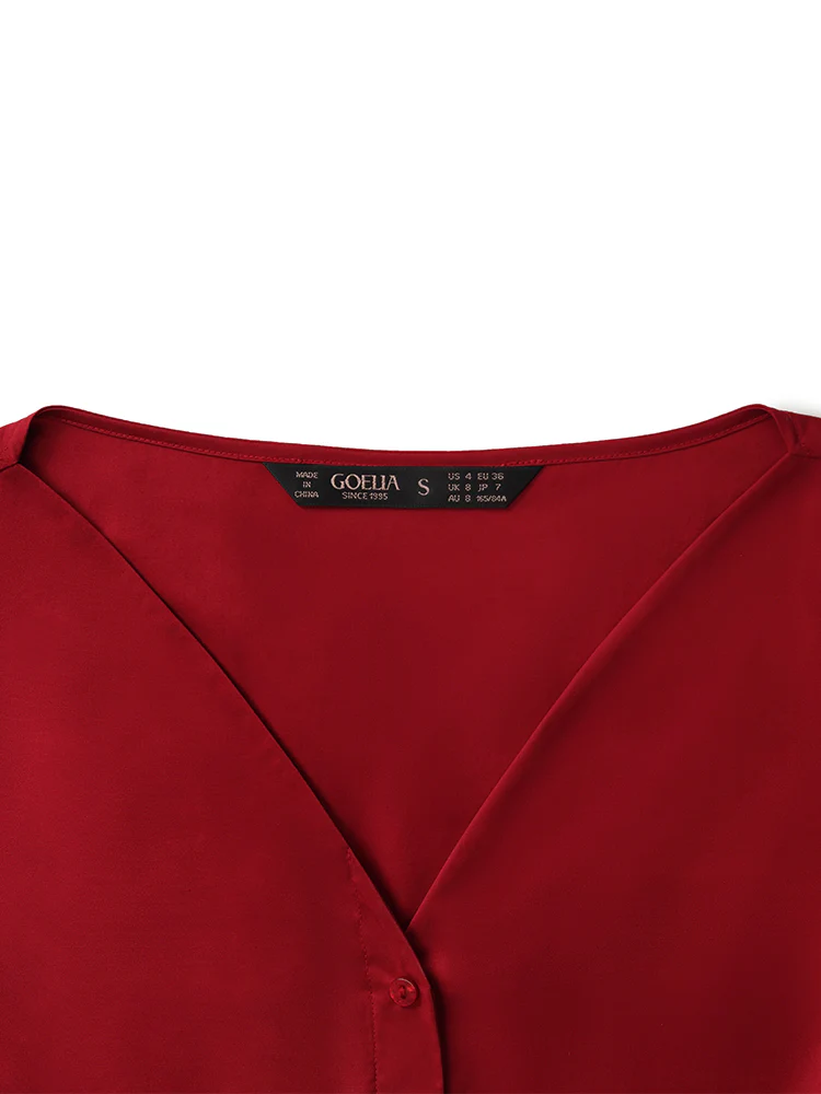 Petal Sleeves Gathered Waist V-Neck Women Midi Dress With Belt - Image 18
