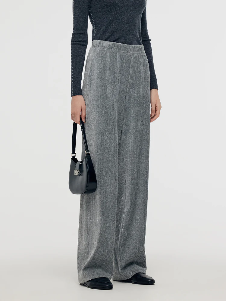 Petite Elastic Waist Knitted Women Pants - Image 4