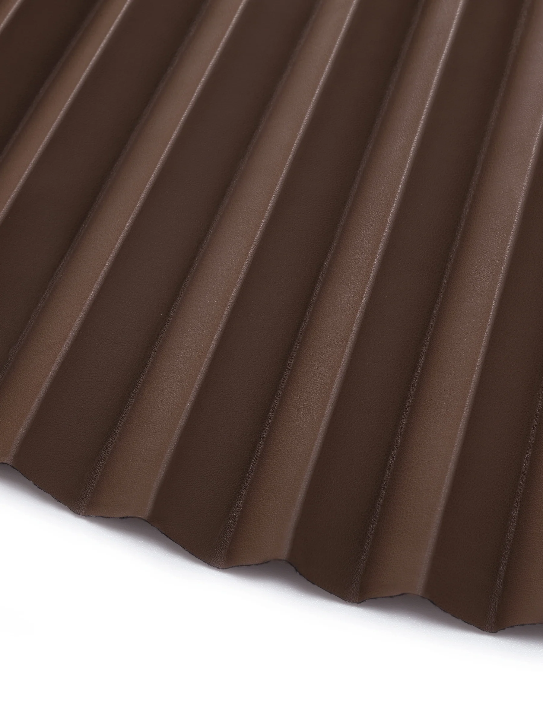 PU Leather Pleated A-Line Women Skirt - Image 9