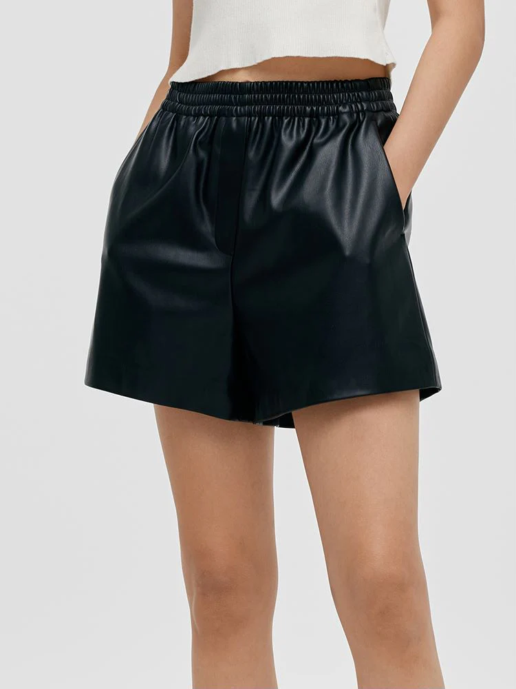 PU Leather Women Shorts - Image 4