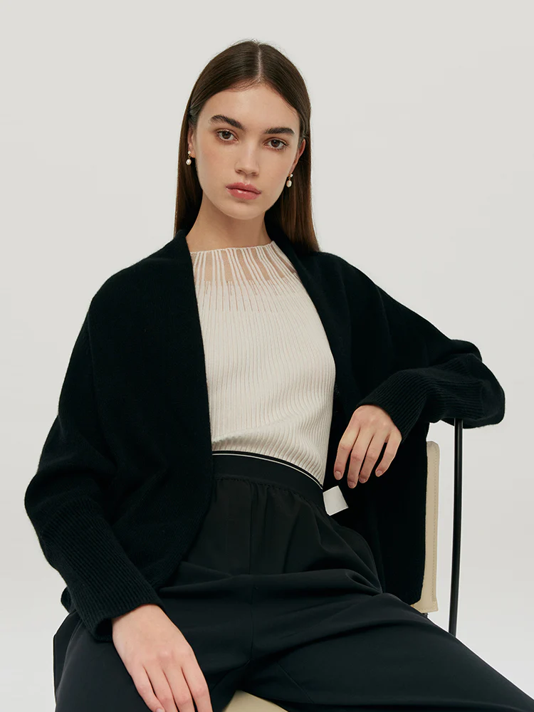 Pure Cashmere Crop Women Cardigan - Image 4