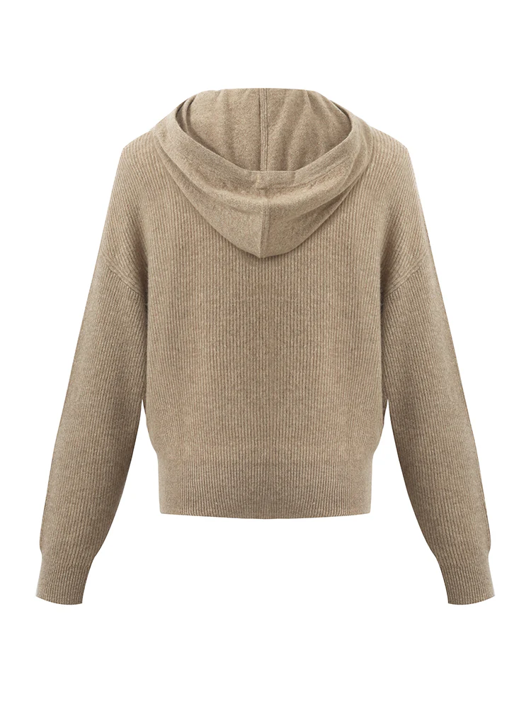 Pure Cashmere Hooded Sweater With Detachable Hat - Image 9