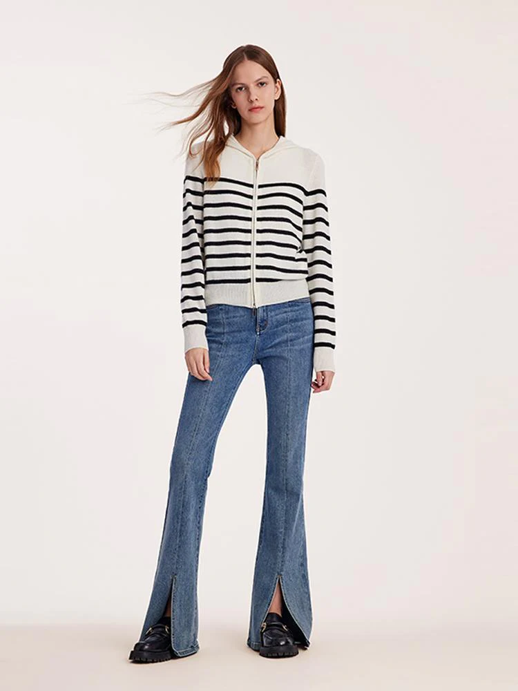 Pure Cashmere Hooded Zipper Cardigan - Image 8