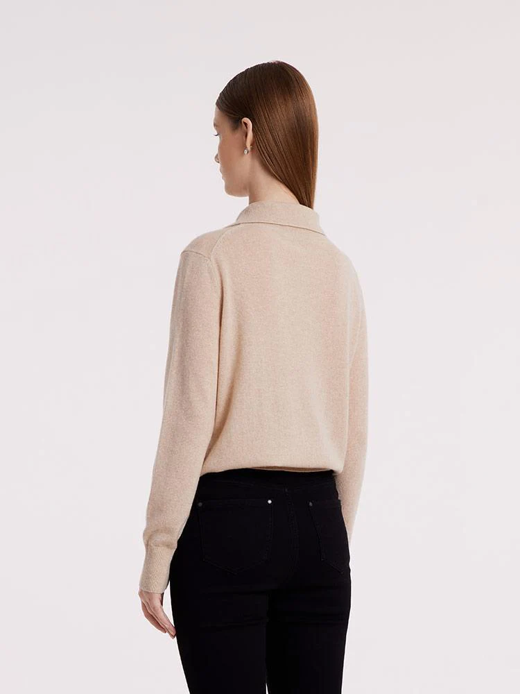 Pure Cashmere Polo Neck Women Sweater - Image 5