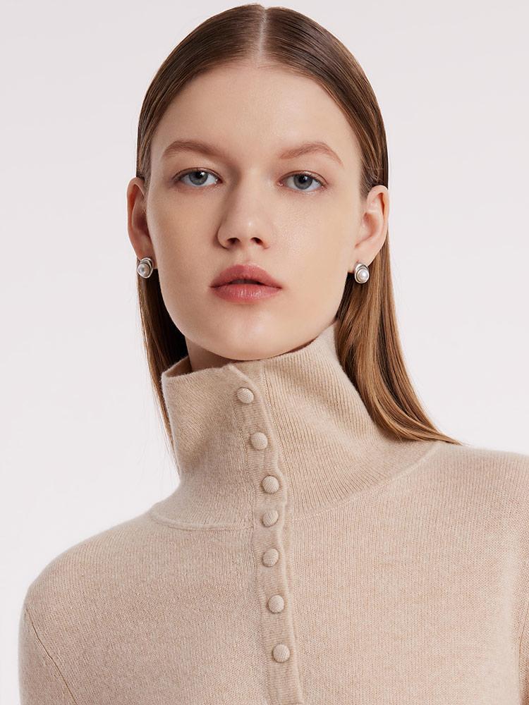 Pure Cashmere Polo Neck Women Sweater - Image 6