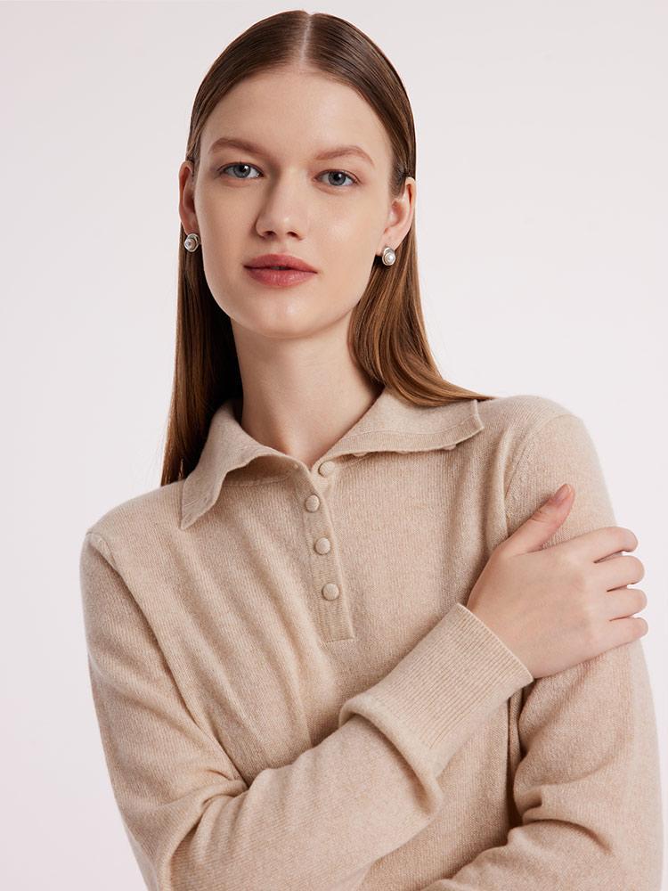 Pure Cashmere Polo Neck Women Sweater - Image 7