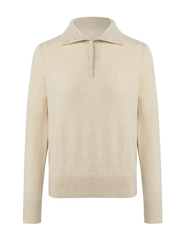 Pure Cashmere Polo Neck Women Sweater - Image 9