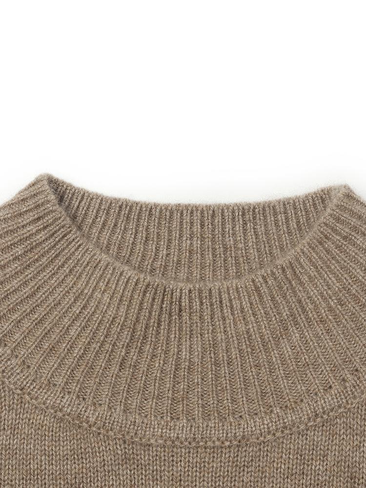 Pure Cashmere Seamless Mock Neck Slim Women Sweater - Image 12