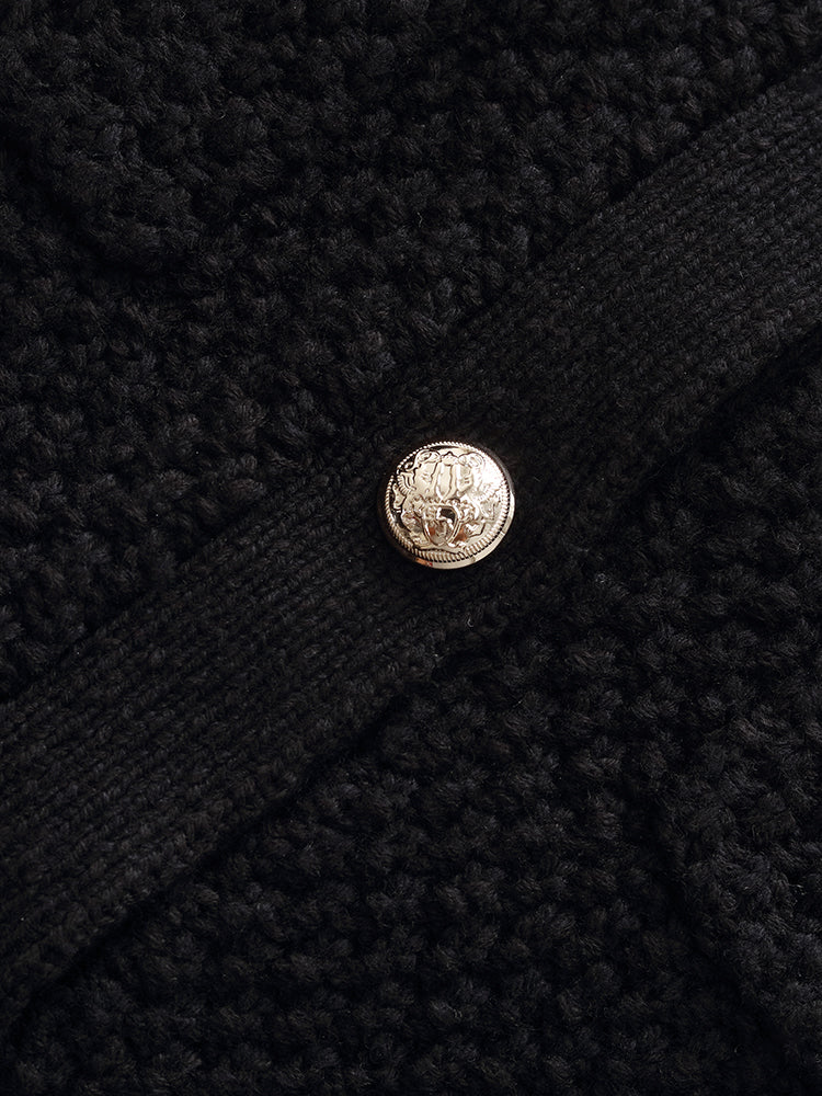 Openwork Round Neck Knitted Women Cardigan - Image 20