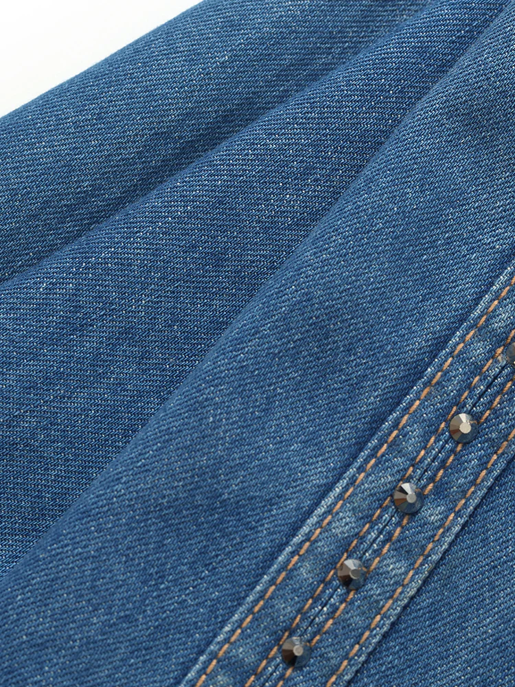 Rhinestone Denim A-Line Women Shorts - Image 17