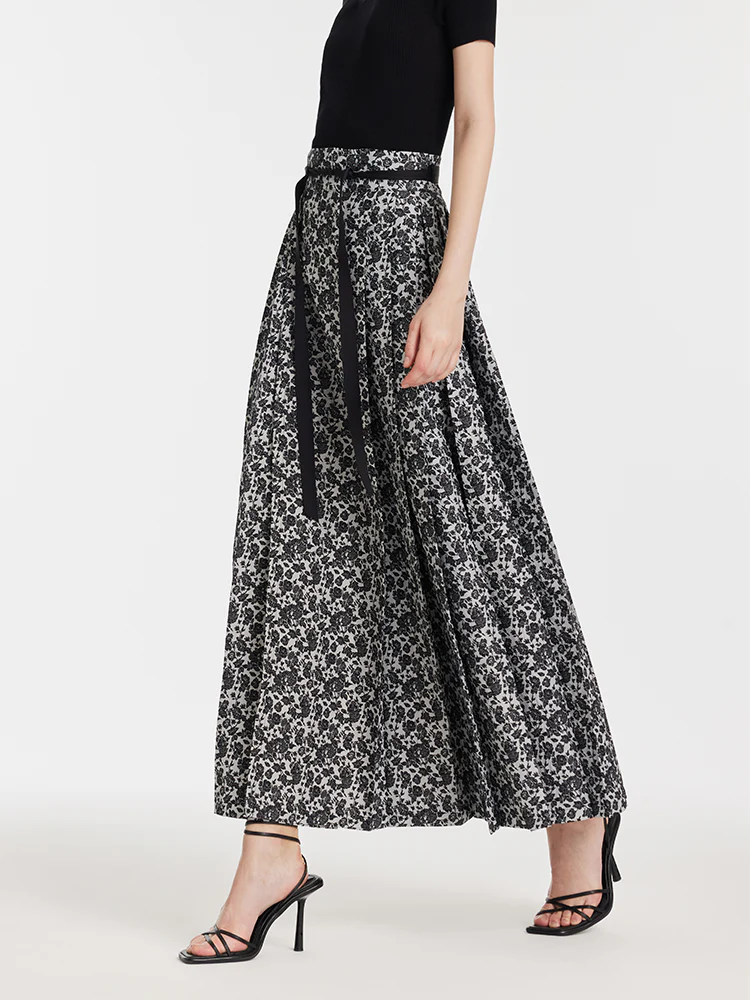 Rose Jacquard Pleated Women Mamianqun With Bottomed Skirt - Image 7