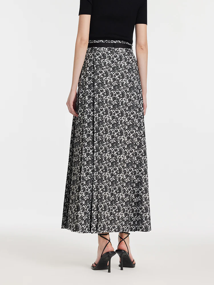Rose Jacquard Pleated Women Mamianqun With Bottomed Skirt - Image 8