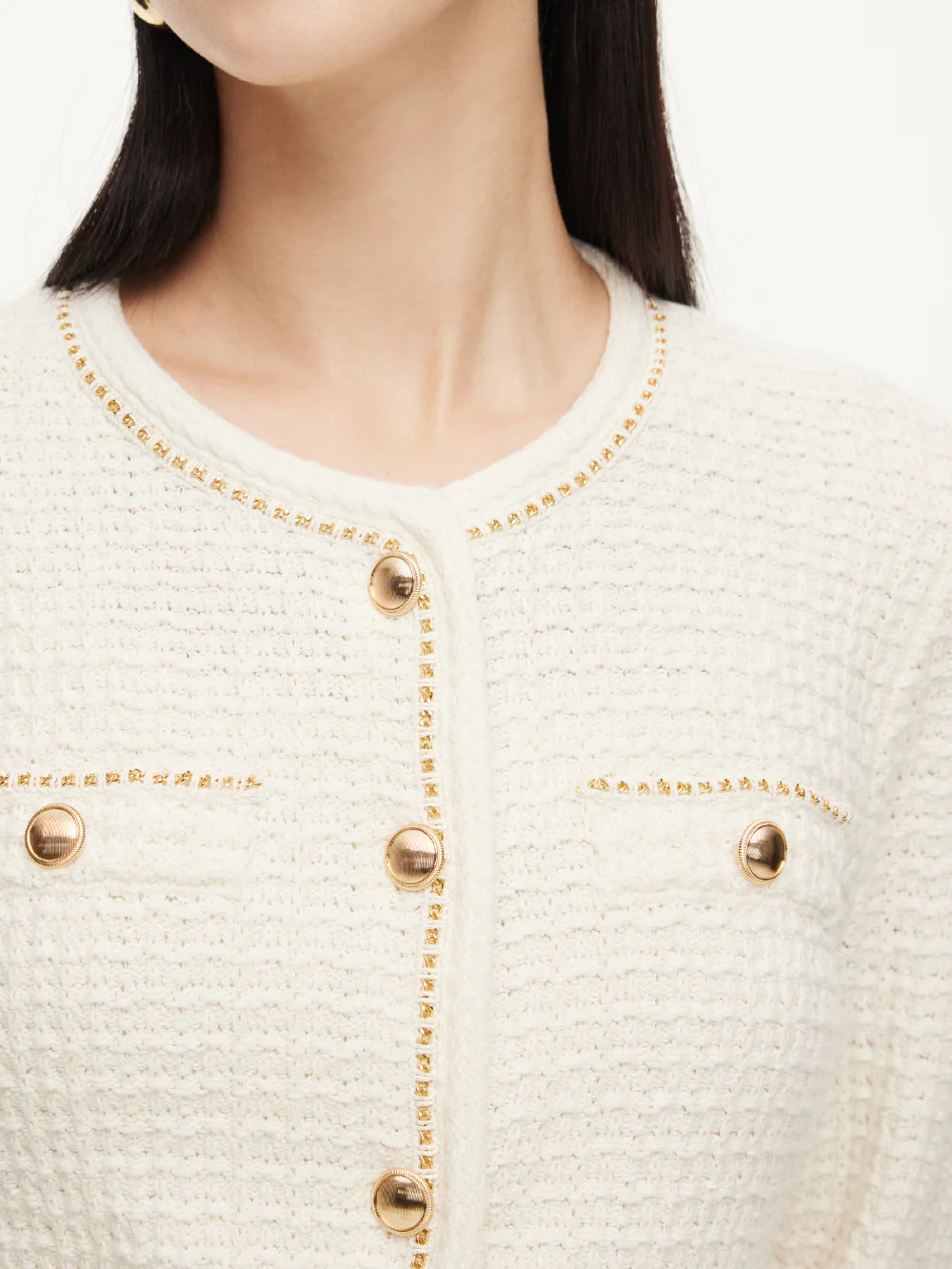 Pre-Order Round Neck Single-Breasted Women Cardigan - Image 5
