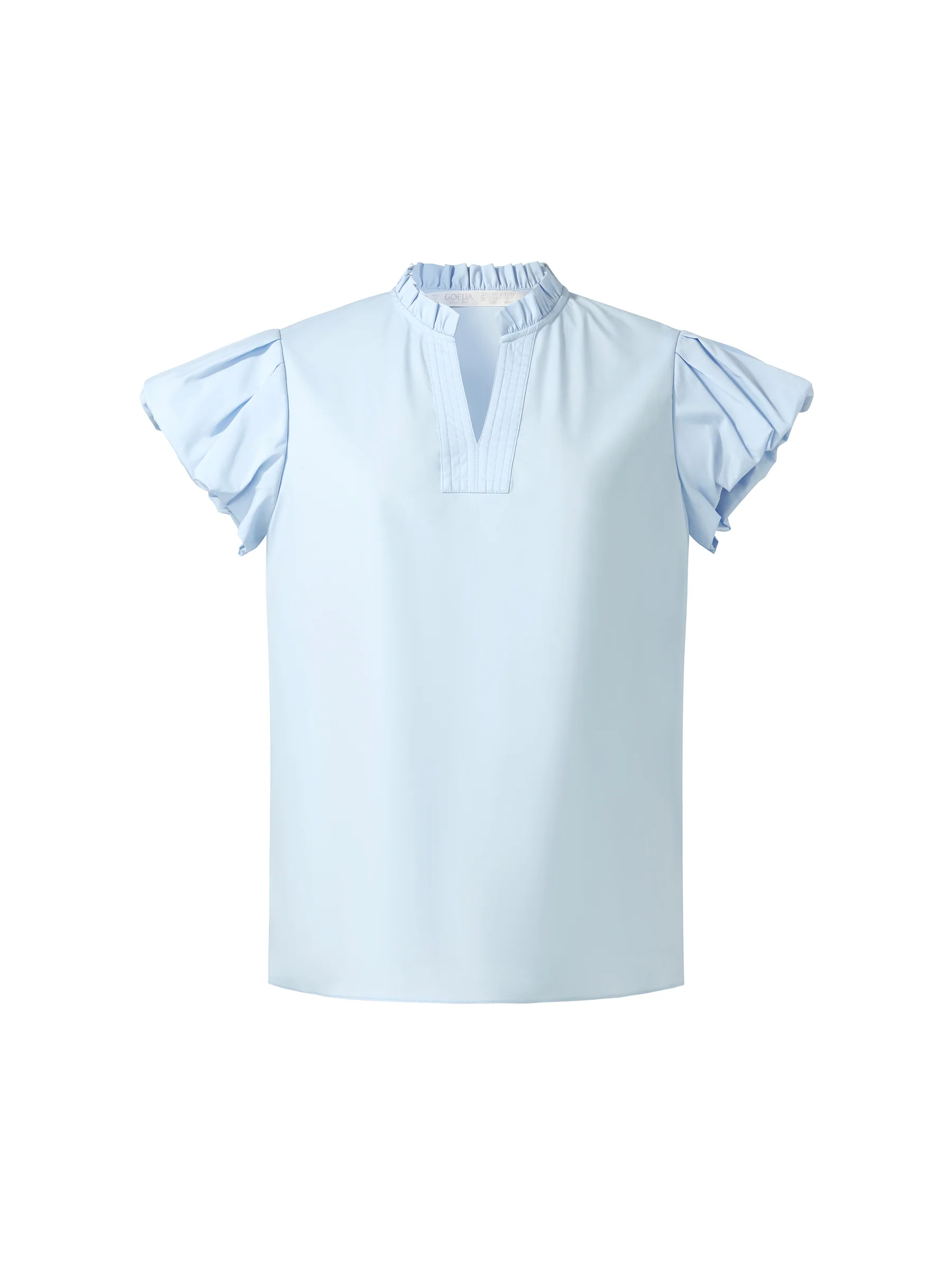 Ruffle Collar V-Neck Women Puff Sleeve Blouse - Image 7