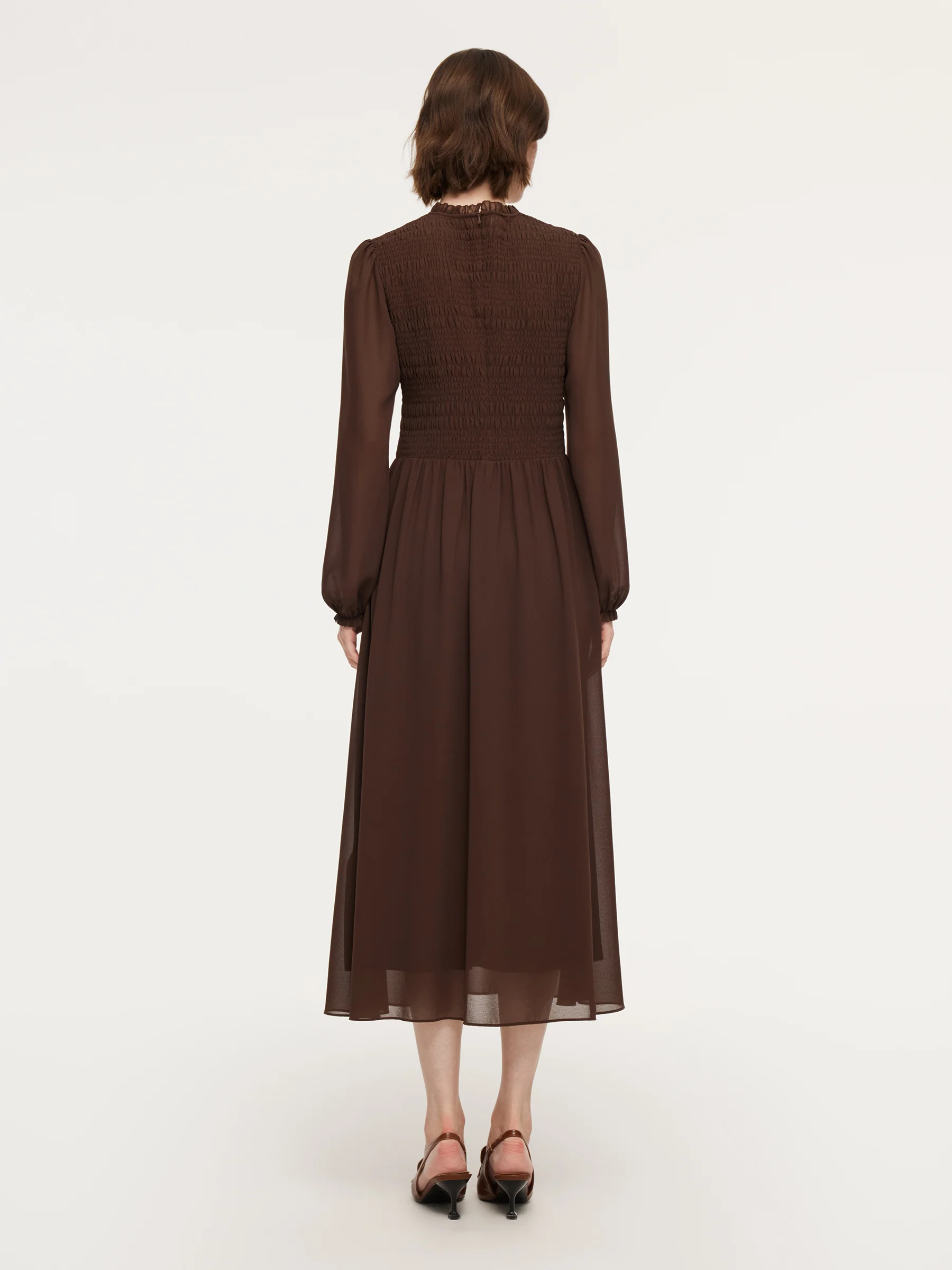Ruffle Round Neck Women Smocked Maxi Dress - Image 4