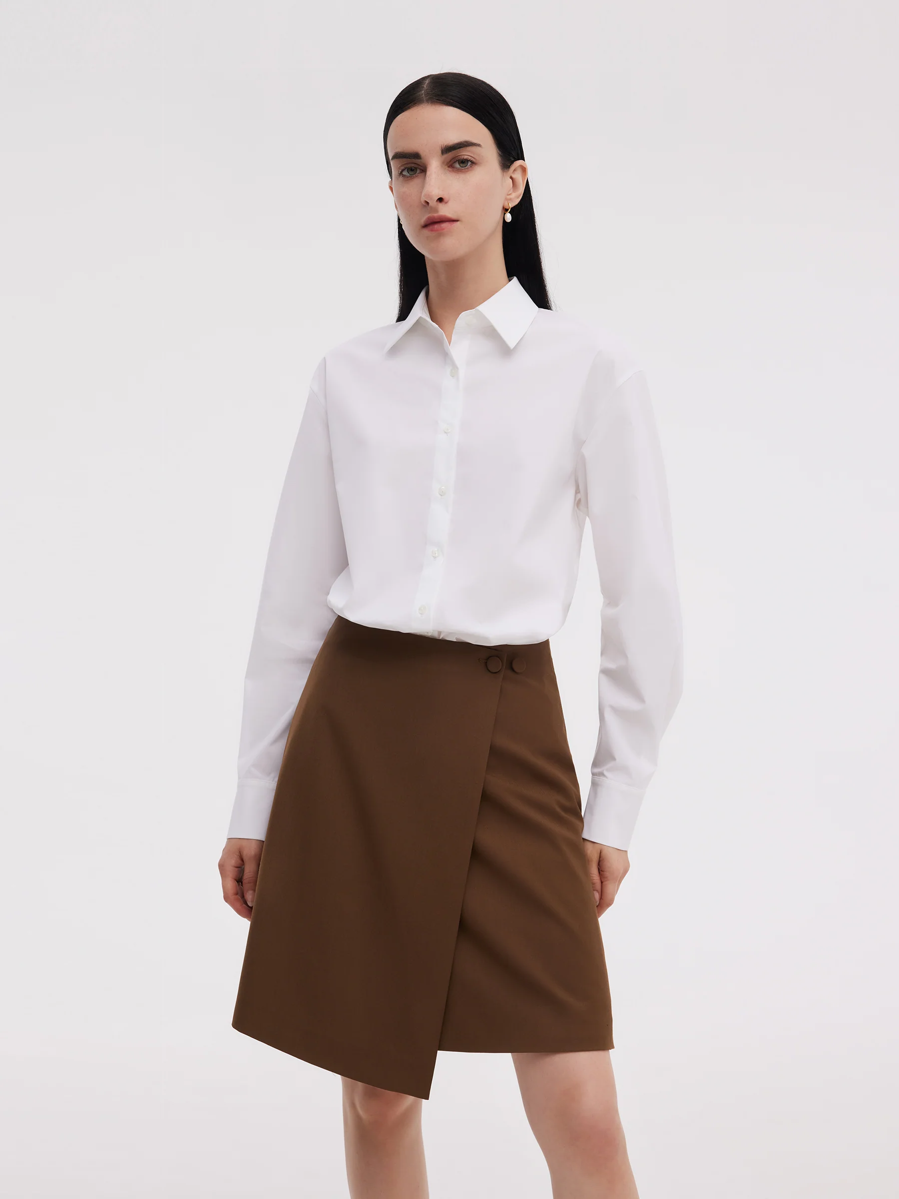 Shirt Dress And Adjustable Waist Skirt Two-Piece Set - Image 6
