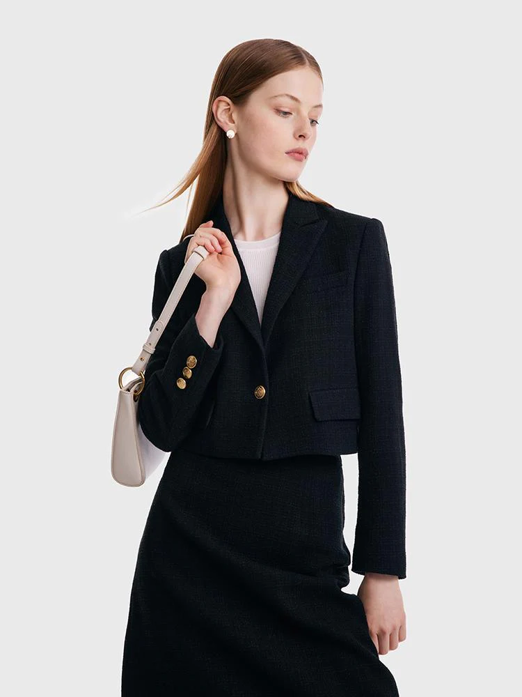Short Blazer And A-line Women Skirt Two-Piece Suit - Image 7