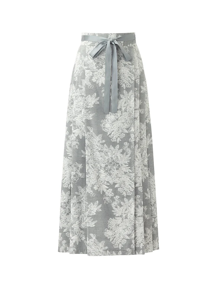 Silver Floral Jacquard Women Mamianqun With Bottomed Skirt - Image 7