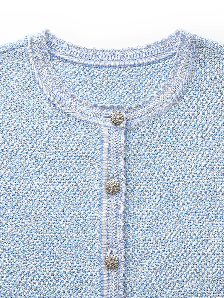 Single-Breasted Round Neck Women Knit Vest - Image 7
