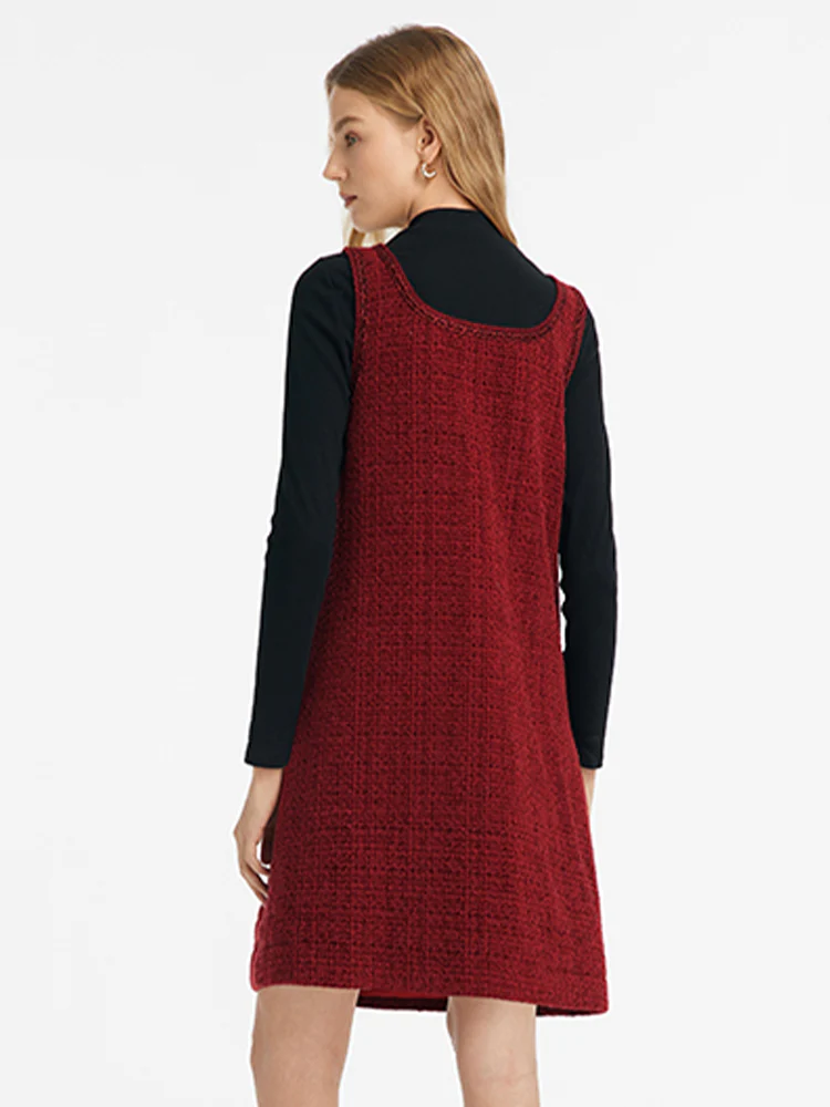 Slim Sweater And Tweed Vest Dress Two-Piece Set - Image 6