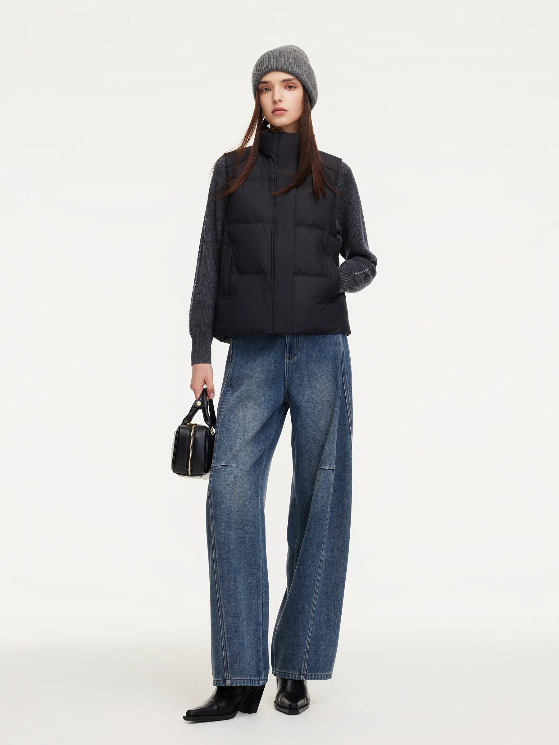 Stand Collar Zip-Up Goose Down Vest - Image 2