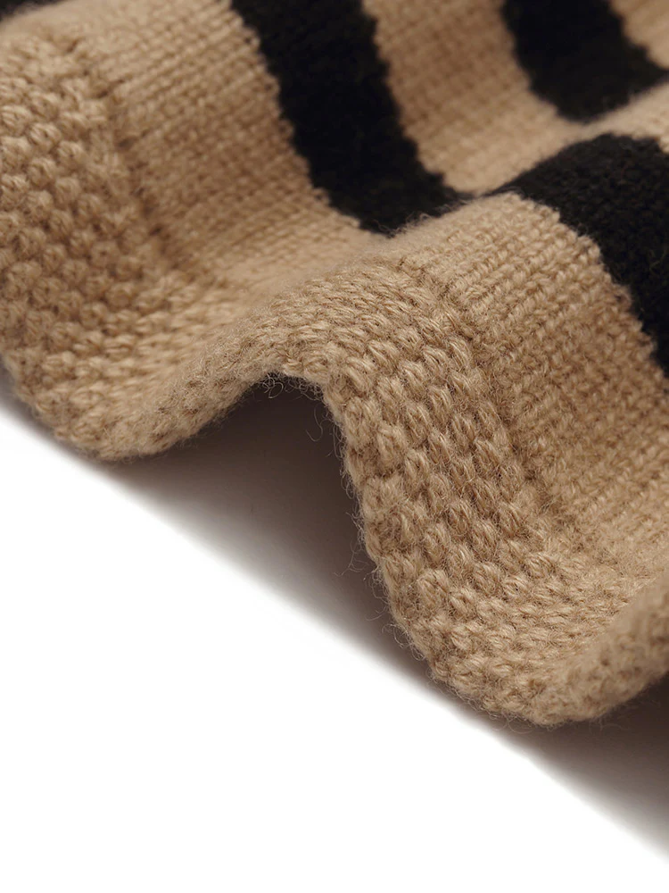 Button Up Woolen Striped Lady Cardigan - Image 12