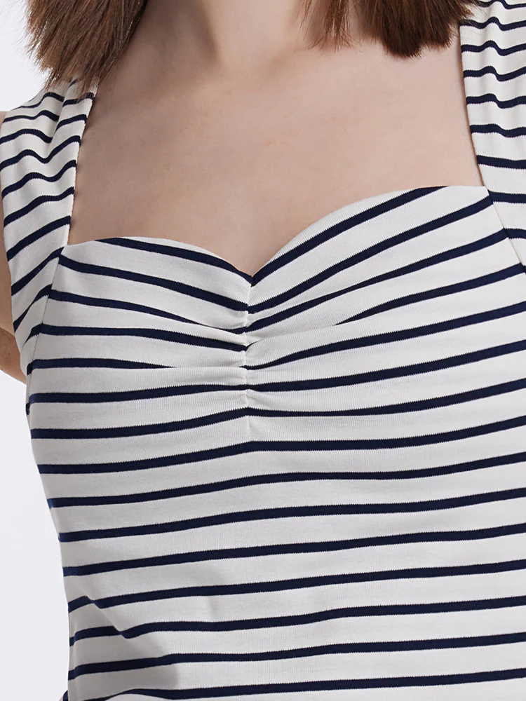 Striped Knitted Camisole With Detachable Chest Pads - Image 7