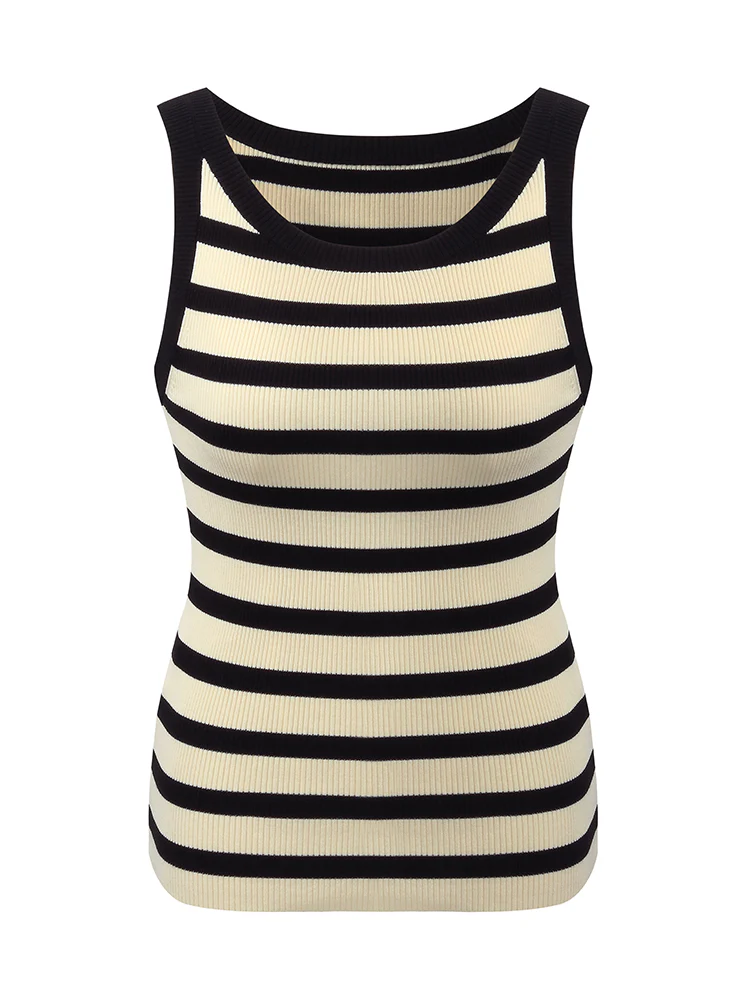 Striped Knitted Women Tank Top - Image 22