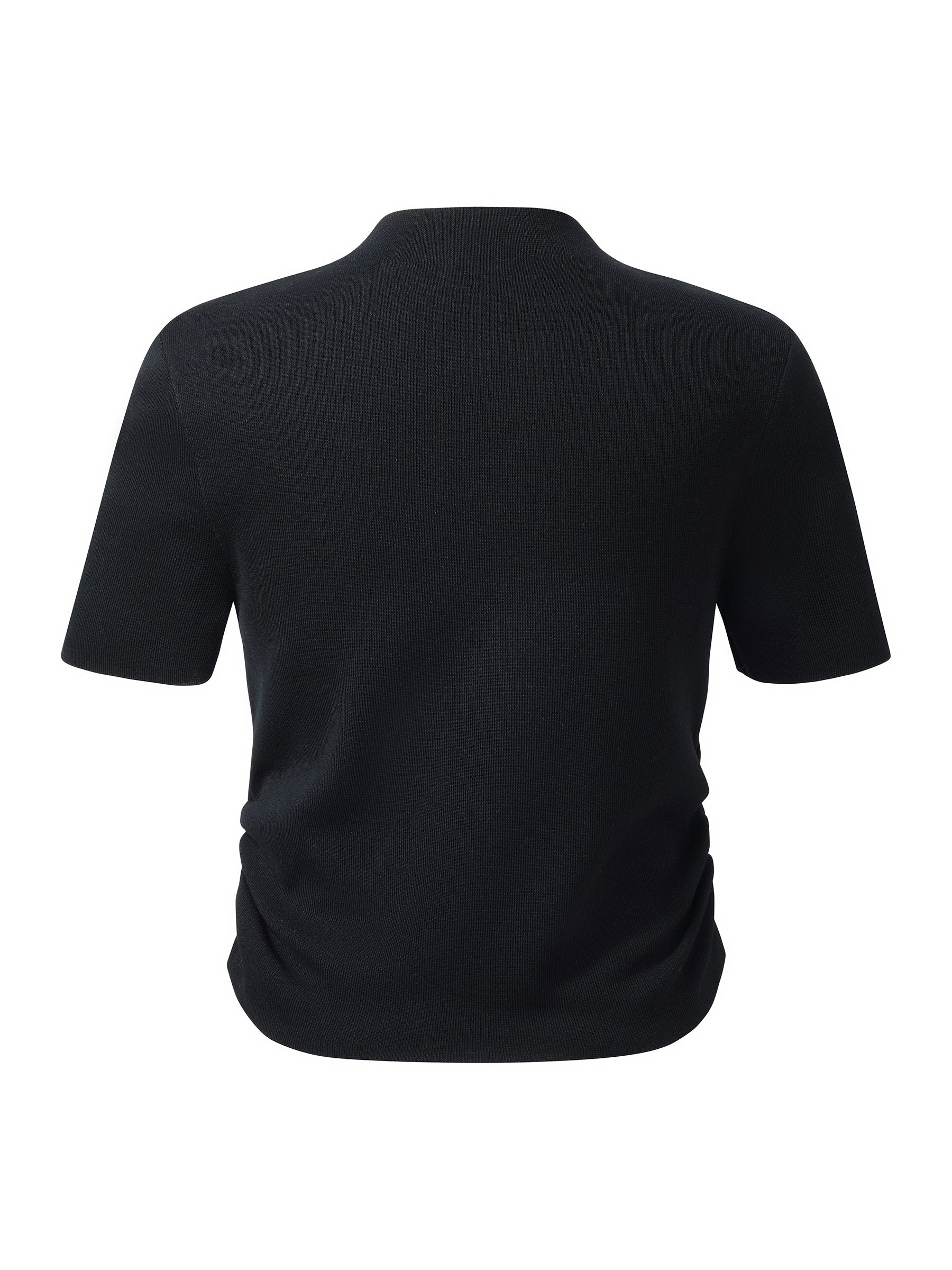 Tencel Acetate Blend Women Side Pleat Knit Top - Image 14