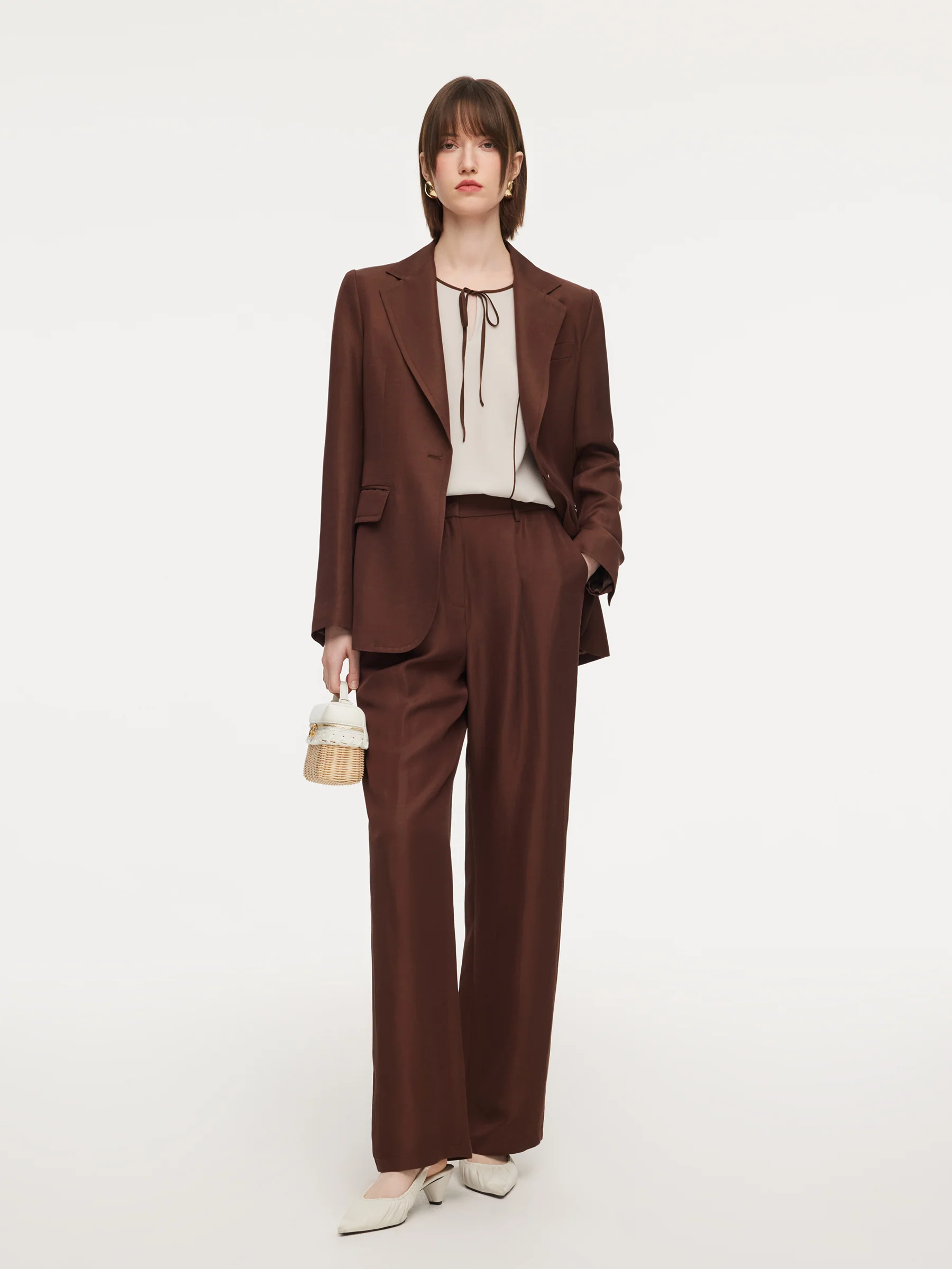 Tencel Acetate Linen Blend Women Blazer - Image 2