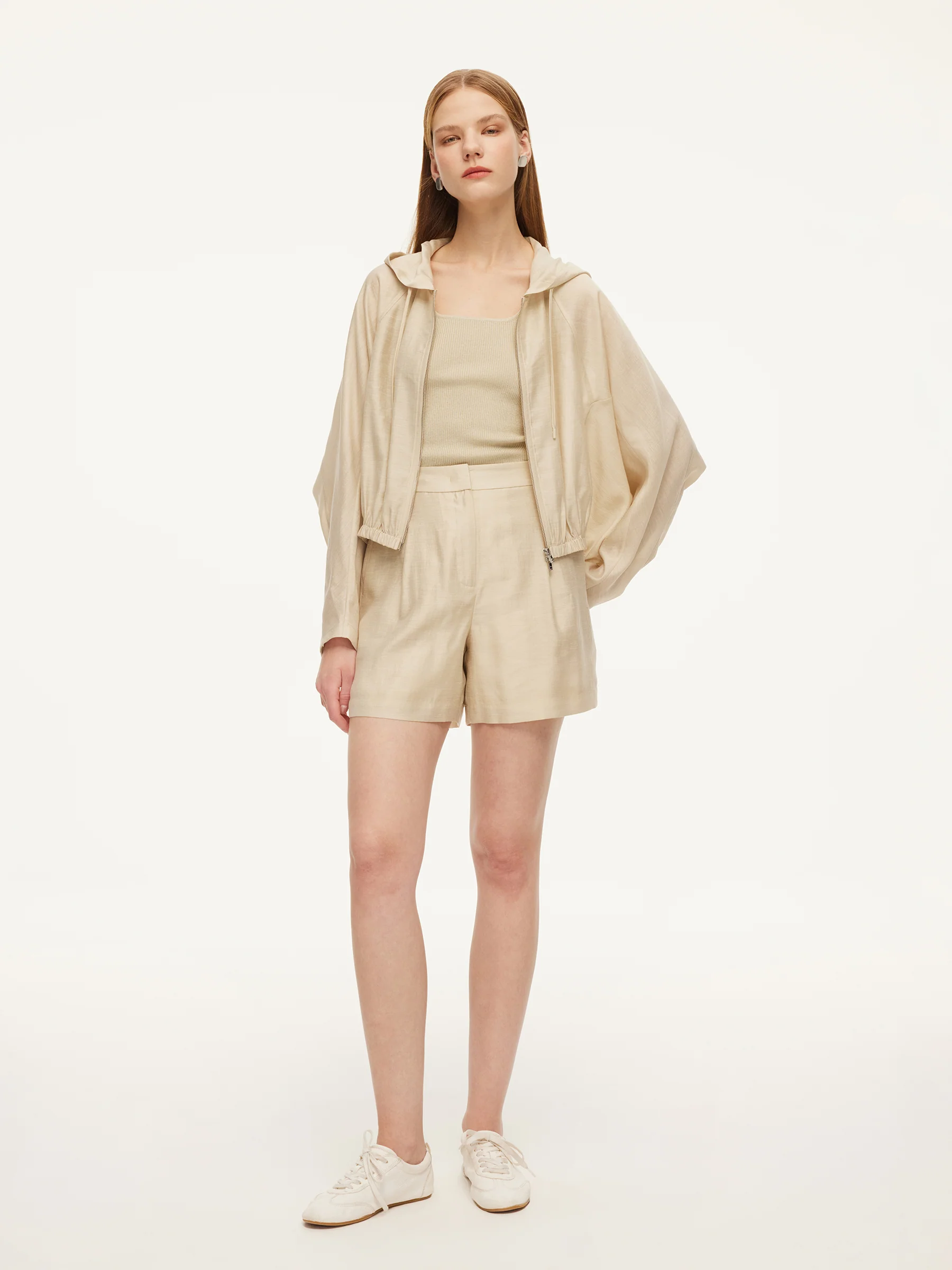 [Preview] Tencel Acetate Linen Blend Women Cropped Jacket - Image 3