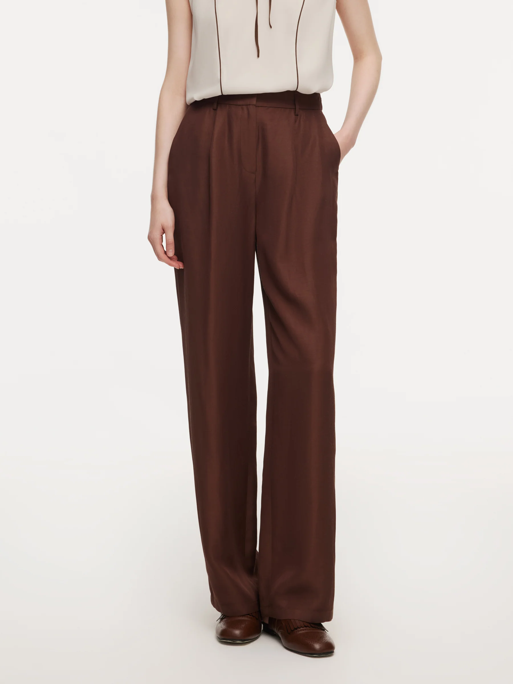 Tencel Acetate Linen Blend Women Pants