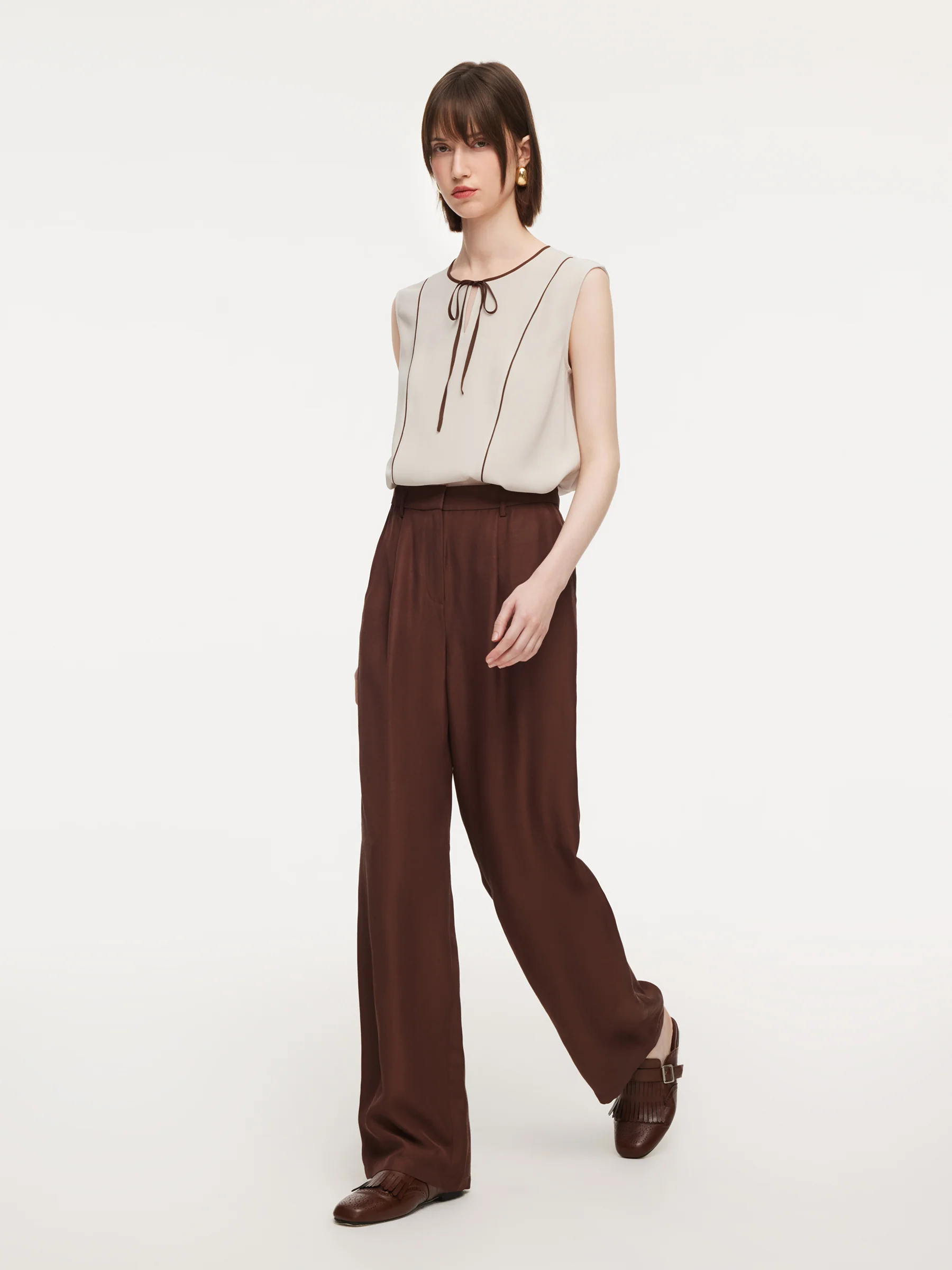 Tencel Acetate Linen Blend Women Pants - Image 4