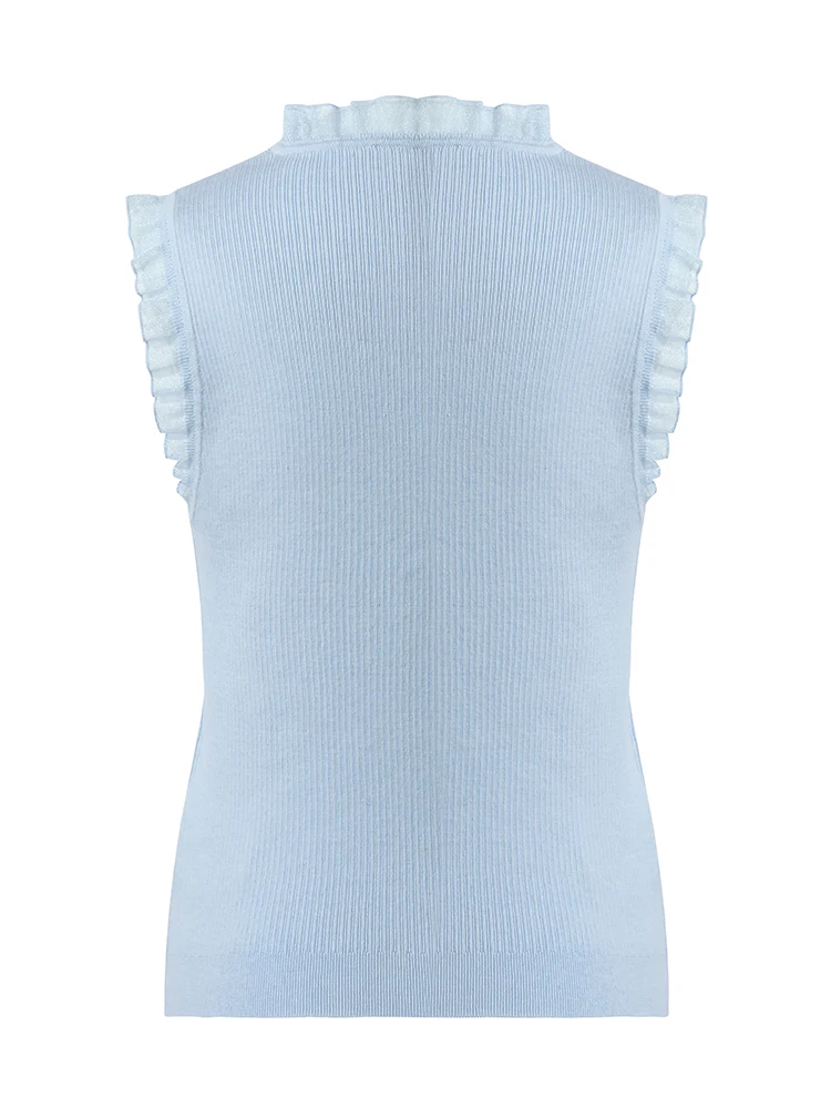 Tencel And Woolen Lace Ruffle Women Tank Top - Image 15