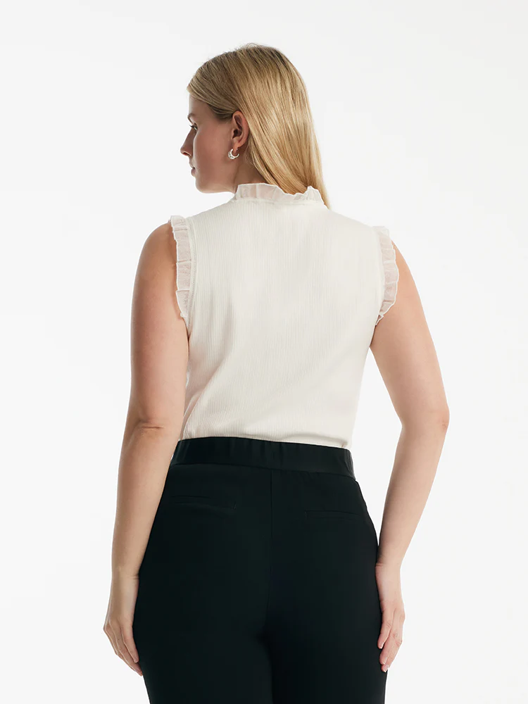 Tencel And Woolen Lace Ruffle Women Tank Top - Image 20