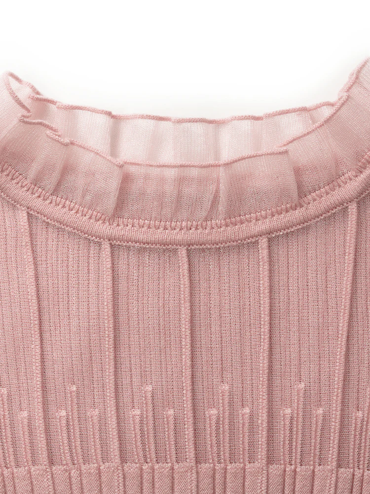 Tencel And Woolen Lace Ruffle Women Tank Top - Image 25