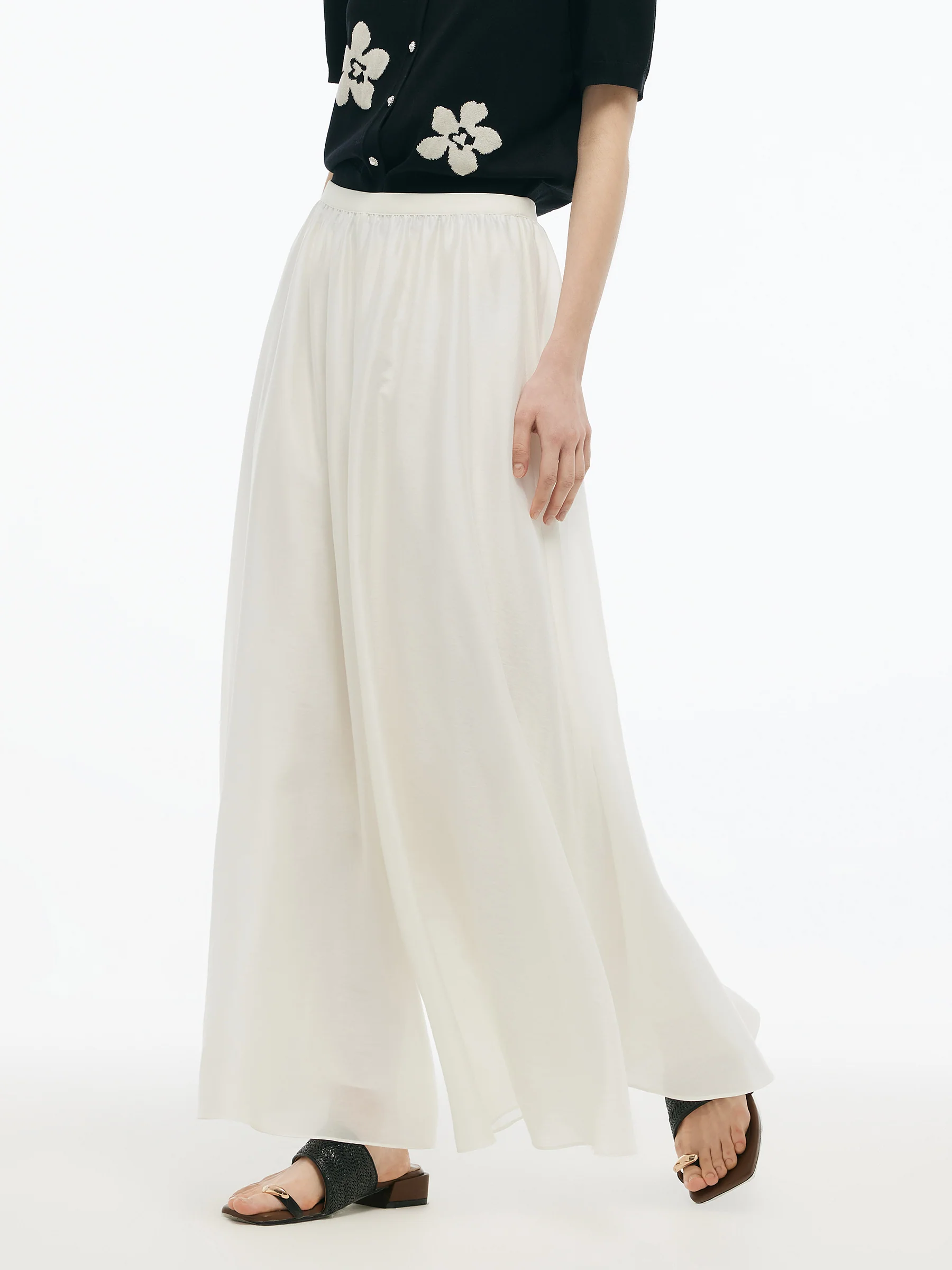Tencel Blend A-Line Elastic Waist Women Culottes - Image 5