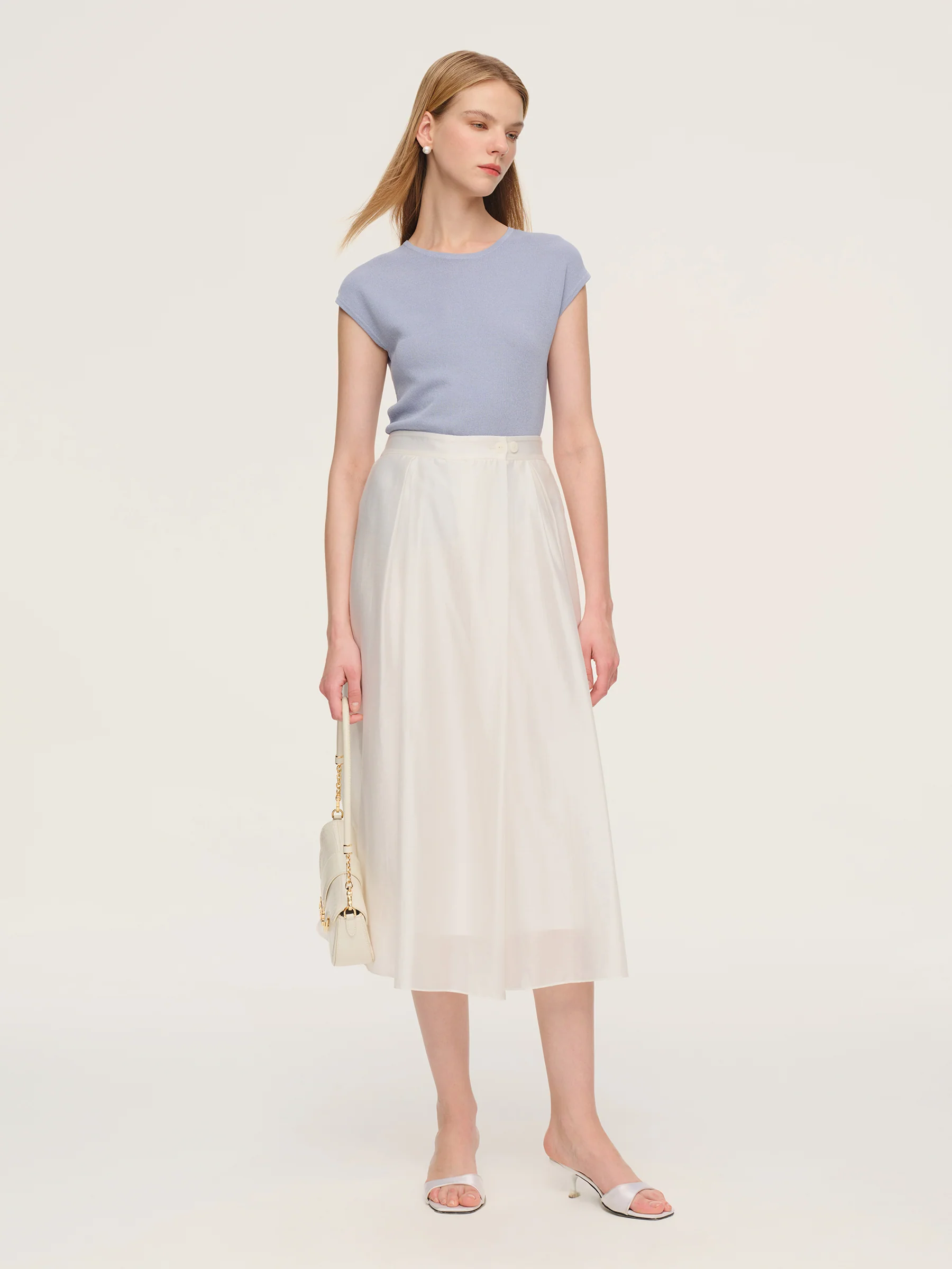 Tencel Blend Adjustable Waist Women A-Line Culottes - Image 2