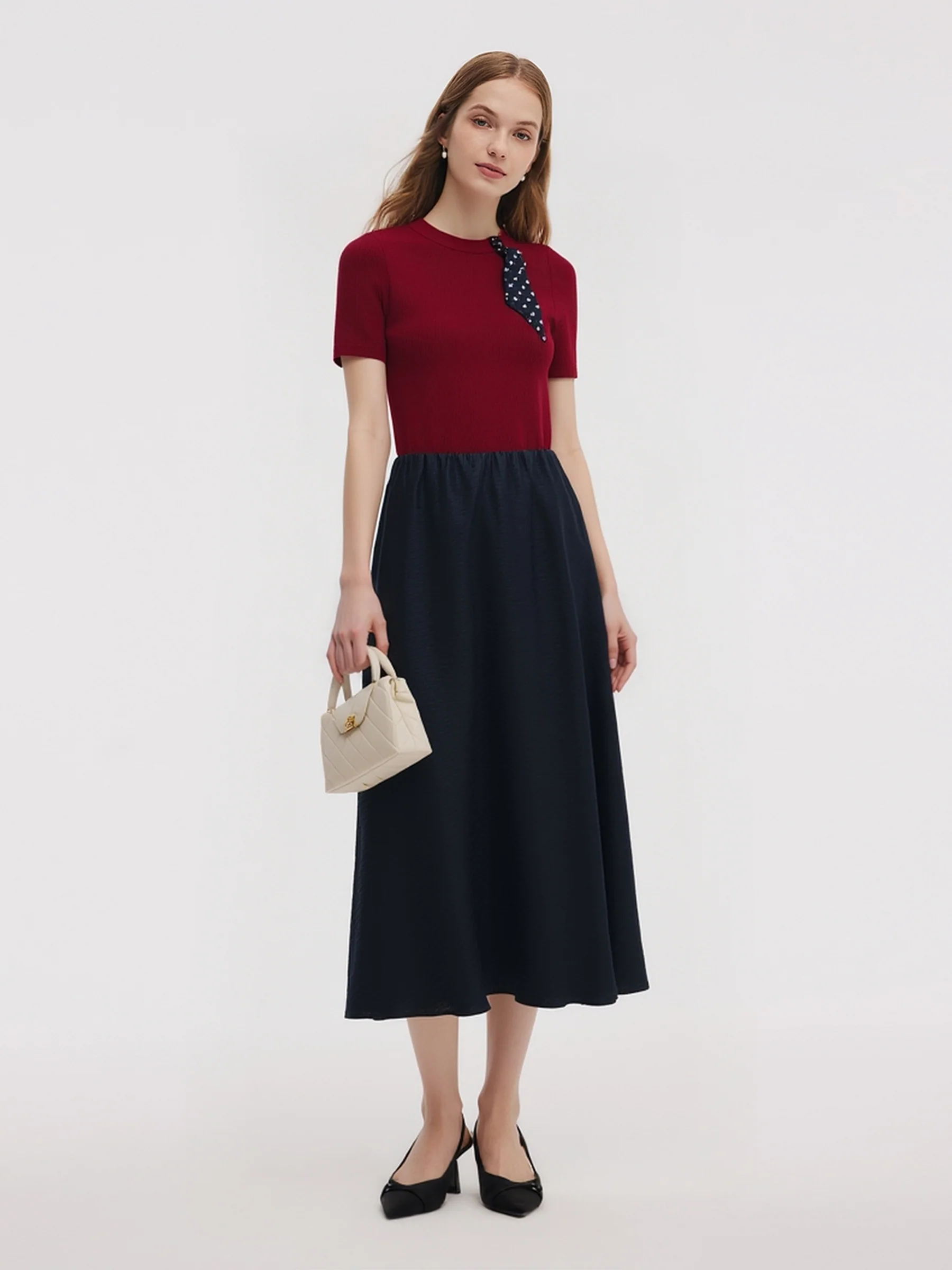 Tencel Blend Burgundy Women Knit Top - Image 2