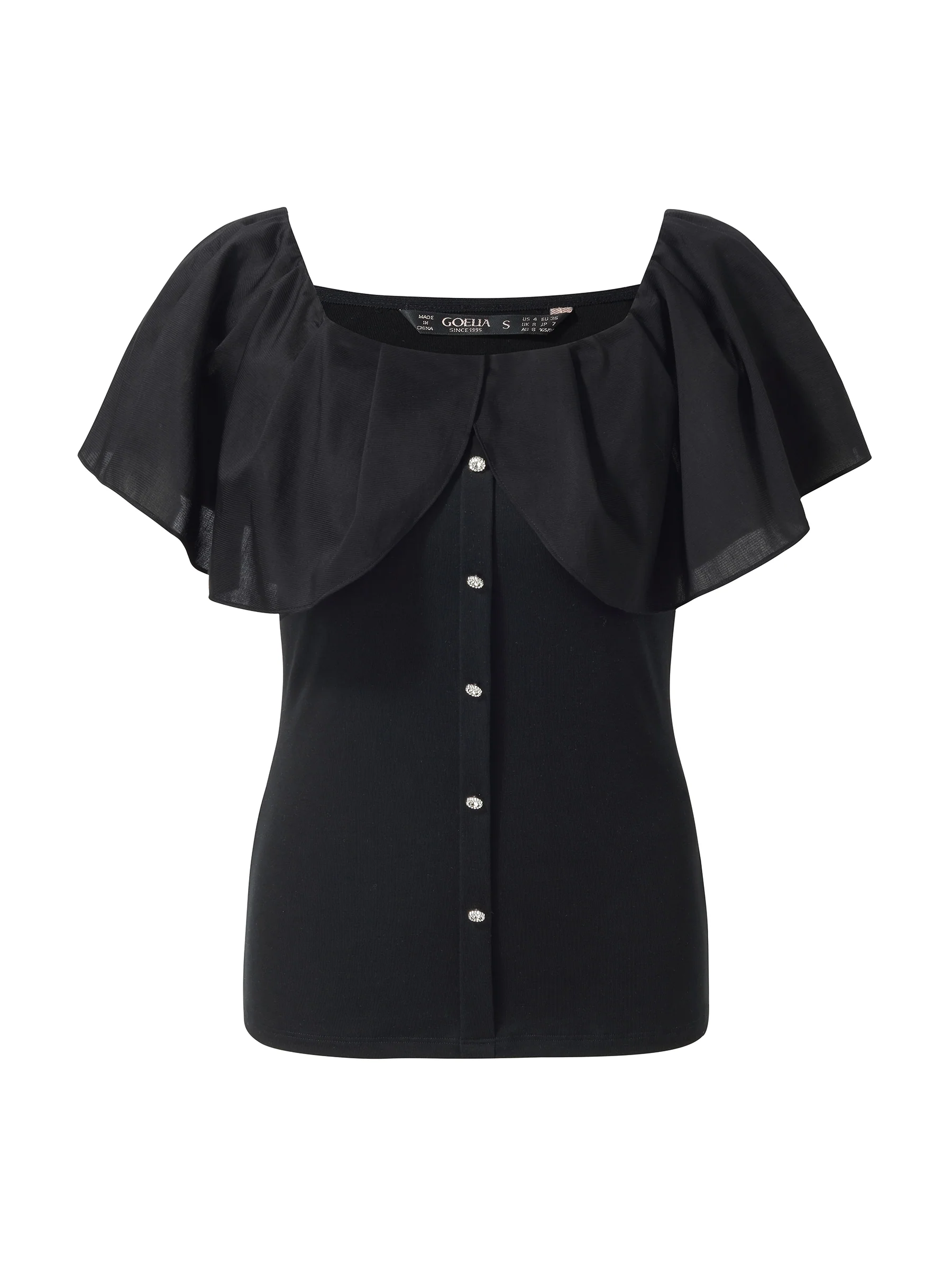 Tencel Blend Convertible Neckline Women Ruffled Top - Image 6