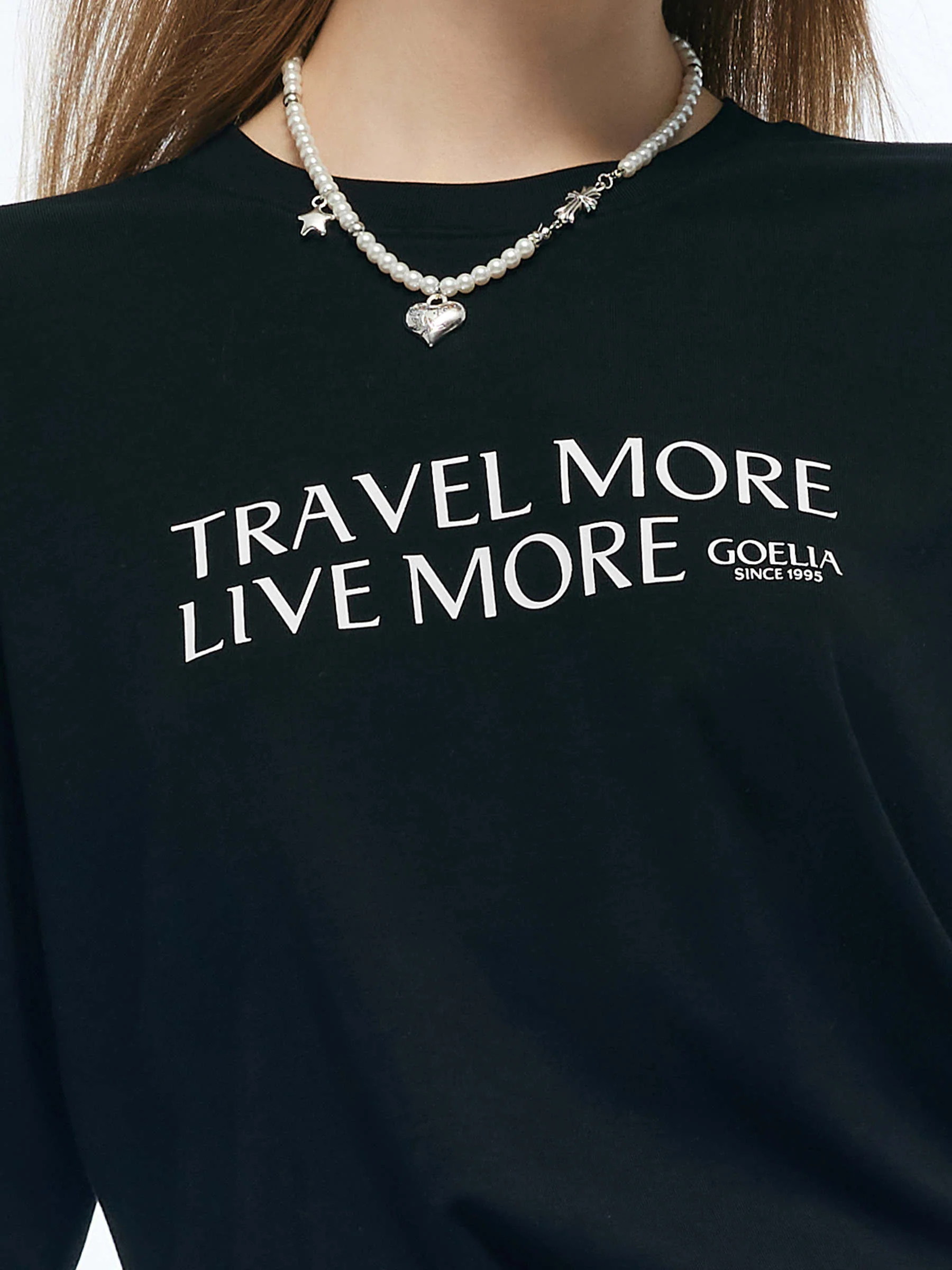 Tencel Blend Letter Print Unisex Loose T-Shirt - Image 5